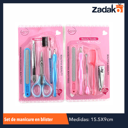 ZB-0088 ZB-0340 SET DE MANICURE EN BLISTER, CON 1 PZ O CAJA CON 1200 PZS