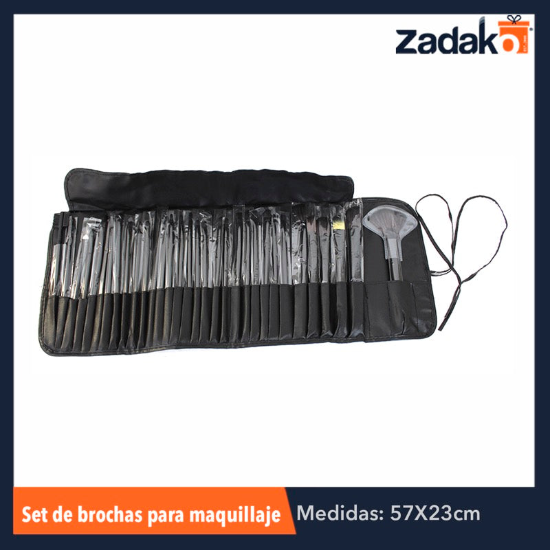 ZB-0094 SET DE BROCHAS P/MAQUILLAJE C/ESTUCHE DE VINIL, CON 1 PZ O CAJA CON 60 PZS