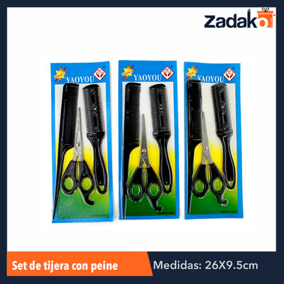 ZH-0029 SET DE TIJERA C/PEINE, CON 1 PZ O CAJA CON 240 PZS