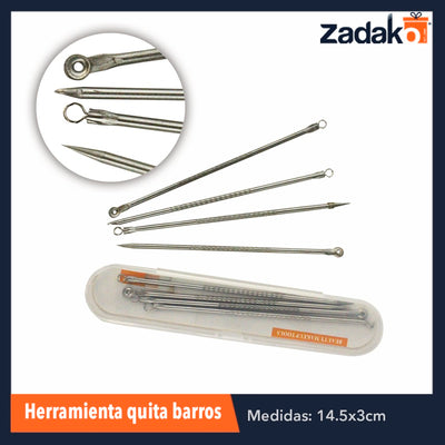 ZB-0206 SET DE ACERO REMOVEDOR DE ACNE, CON 1 PZ O CAJA CON 600 PZS