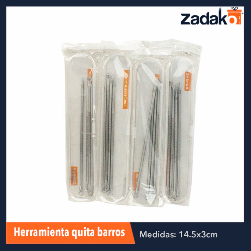 ZB-0206 SET DE ACERO REMOVEDOR DE ACNE, CON 1 PZ O CAJA CON 600 PZS