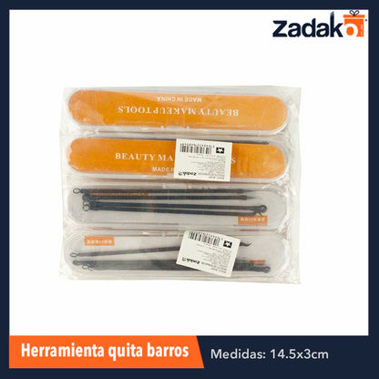 ZB-0207 SET DE ACERO REMOVEDOR DE ACNE, CON 1 PZ O CAJA CON 600 PZS