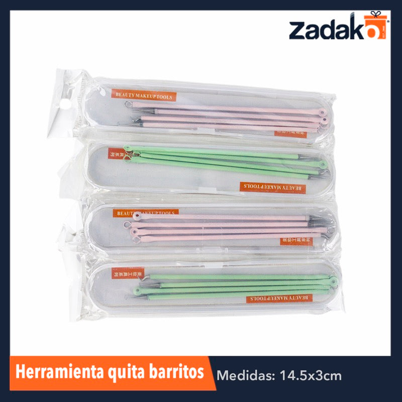 ZB-0210 SET DE ACERO REMOVEDOR DE ACNE, CON 1 PZ O CAJA CON 600 PZS