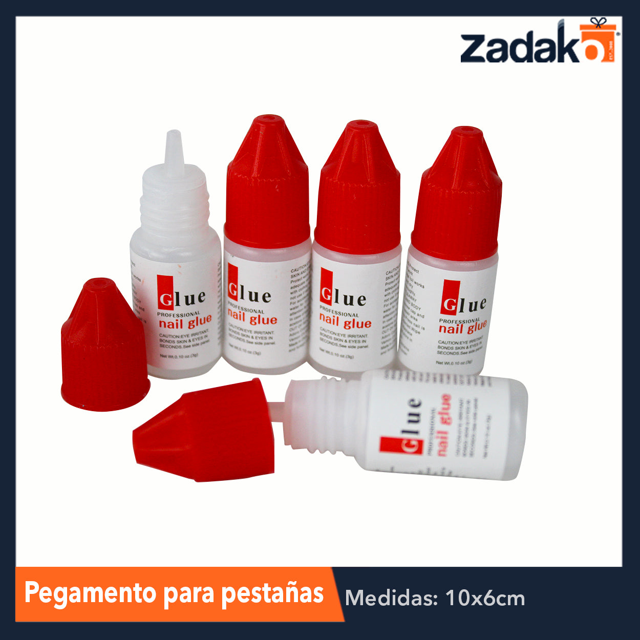 ZB-0192 BLISTER 5 PZS PEGAMENTO P/UÑAS POSTIZAS, CON 12 PZS, O CAJA CON 50 PQTS