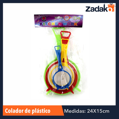 ZC-0282 SET DE 4 COLADORES DE PLASTICO, CON 1 PZ O CAJA CON 144 PZS