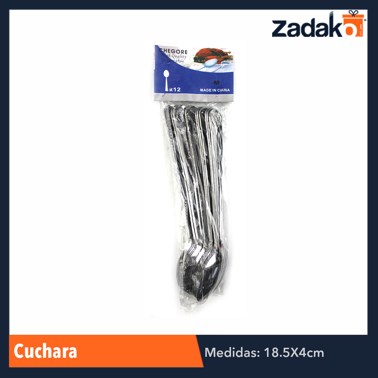 ZC-0107 CUCHARA, CON 12 PZS, O CAJA CON 100 PQTS