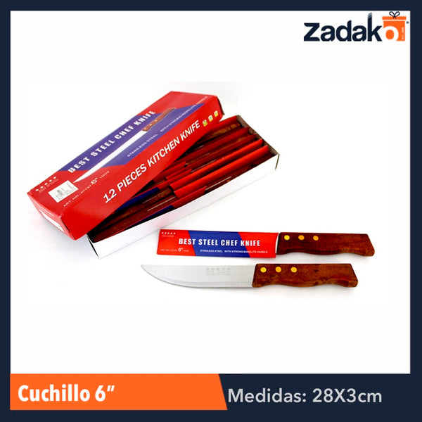 ZC-0132 CUCHILLO 6 PULGADAS, CON 12 PZS, O CAJA CON 20 PQTS