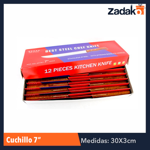 ZC-0133 CUCHILLO 7 PULGADAS CON 12 PIEZAS, O CAJA CON 20 PQTS