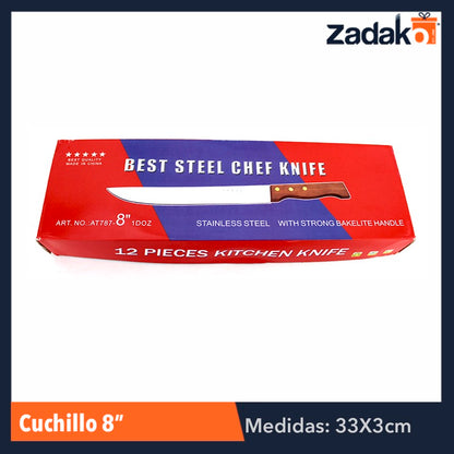 ZC-0134 CUCHILLO 8 PULGADAS CON 12 PIEZAS, O CAJA CON 20 PQTS