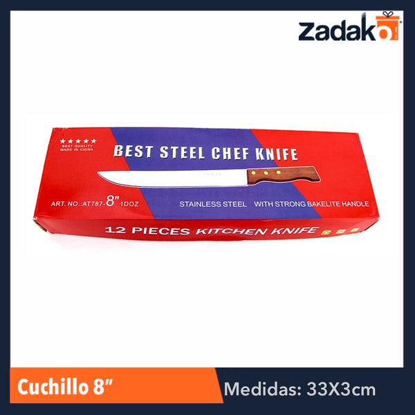 ZC-0134 CUCHILLO 8 PULGADAS CON 12 PIEZAS, O CAJA CON 20 PQTS