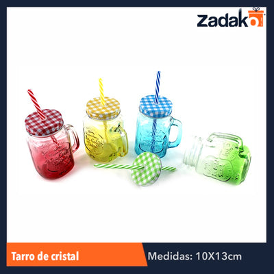 ZC-0161 TARRO DE CRISTAL COLORES, CON 1 PZ O CAJA CON 48 PZS