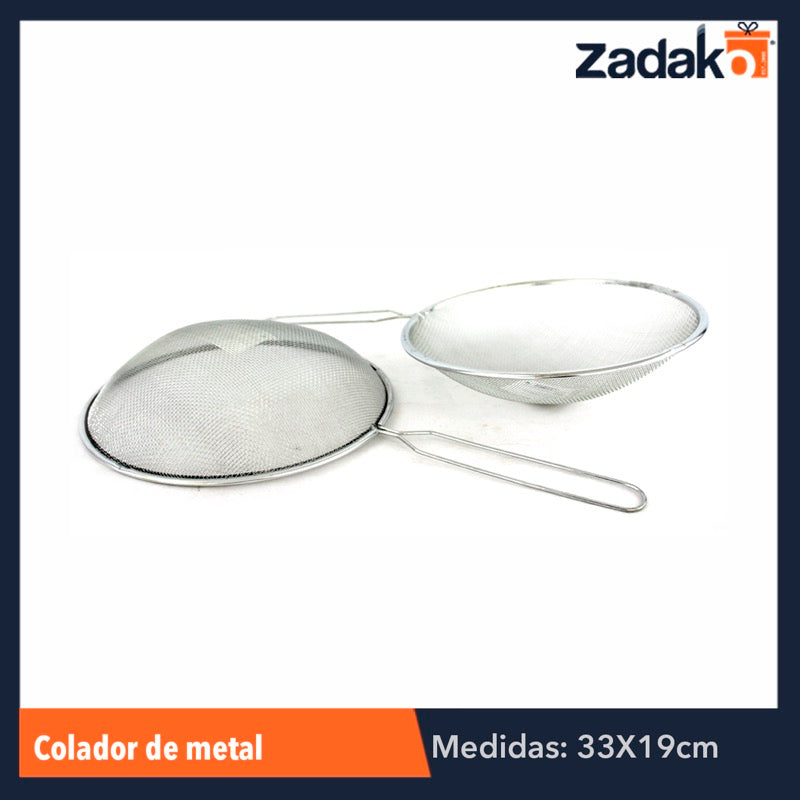 ZC-0188 COLADOR DE METAL 18.5 CM, CON 1 PZ O CAJA CON 300 PZS