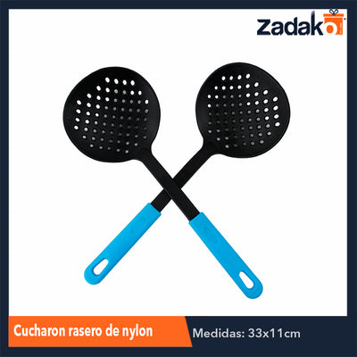 ZC-0208 CUCHARON RASERO DE NYLON, CON 1 PZ O CAJA CON 288 PZS