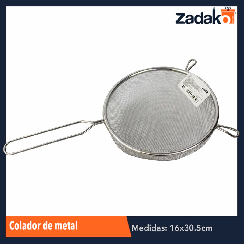 ZC-0352 COLADOR DE METAL, CON 1 PZ O CAJA CON 300 PZS