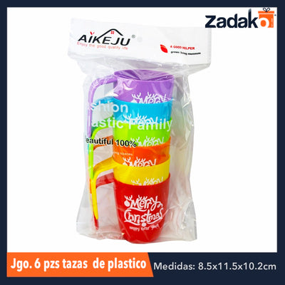 ZC-381 JGO 6 PZS TAZAS DE PLASTICO, CON 1 PZ O CAJA CON 40 PZS