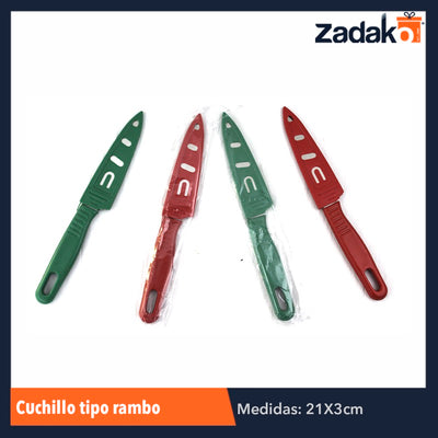 ZC-0113 CUCHILLO TIPO RAMBO, CON 12 PZS, O CAJA CON 100 PQTS