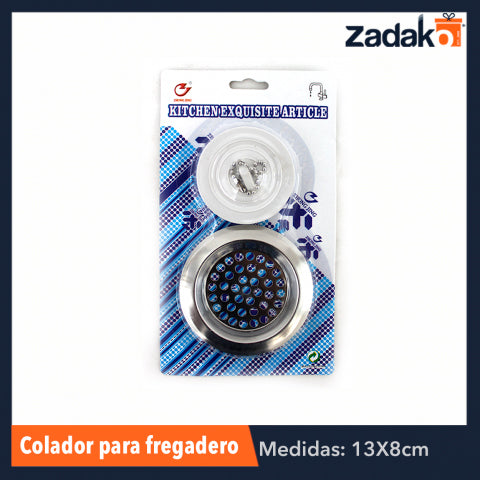 ZC-0180 COLADOR P/FREGADERO C/TAPÓN, CON 1 PZ O CAJA CON 600 PZS