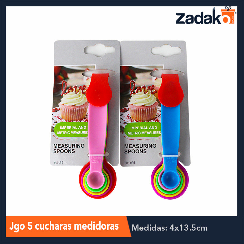 ZC-0348 JGO 5 CUCHARAS MEDIDORAS, CON 1 PZ O CAJA CON 288 PZS