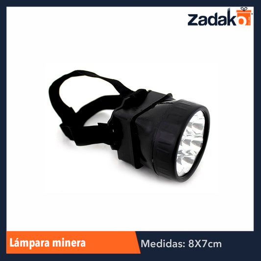 ZE-0017 LÁMPARA MINERO CON 7 LEDS, CON 1 PZ O CAJA CON 200 PZS
