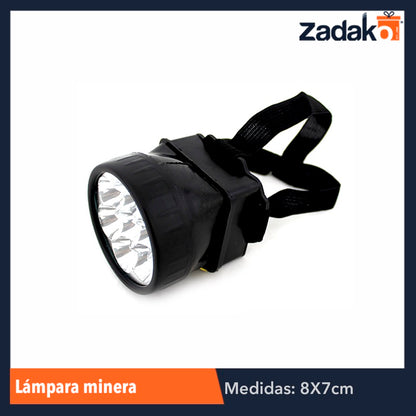 ZE-0017 LÁMPARA MINERO CON 7 LEDS, CON 1 PZ O CAJA CON 200 PZS