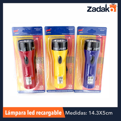 ZF-0045 LAMPARA LED RECARGABLE, CON 1 PZ O CAJA CON 120 PZS