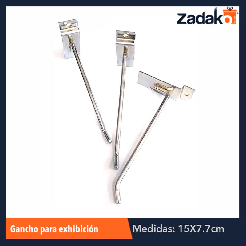 ZF-0025 GANCHO DE METAL CROMADO 15CM, CON 1 PZ O CAJA CON 200 PZS