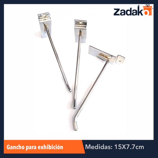 ZF-0025 GANCHO DE METAL CROMADO 15 CM, DE 4 MM, CON 1 PZ O CAJA CON 200 PZS
