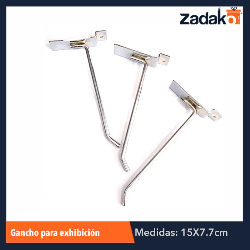 ZF-0025 GANCHO DE METAL CROMADO 15CM, CON 1 PZ O CAJA CON 200 PZS