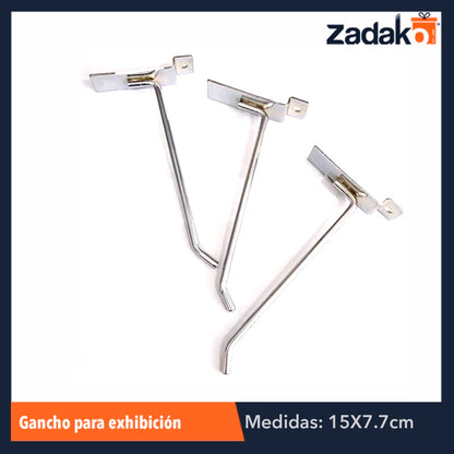 ZF-0025 GANCHO DE METAL CROMADO 15 CM, DE 4 MM, CON 1 PZ O CAJA CON 200 PZS