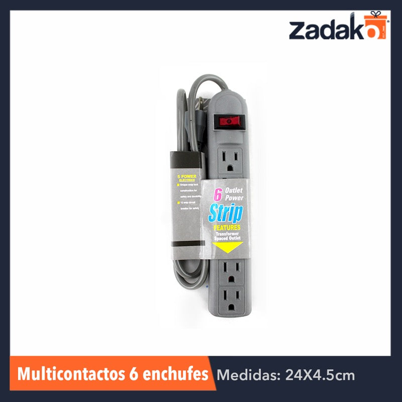 ZF-0036 MULTICONTACTOS C/6 ENCHUFES, CON 1 PZ O CAJA CON 60 PZS