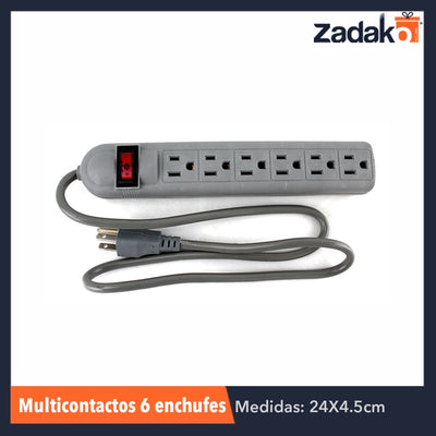 ZF-0036 MULTICONTACTOS C/6 ENCHUFES, CON 1 PZ O CAJA CON 60 PZS