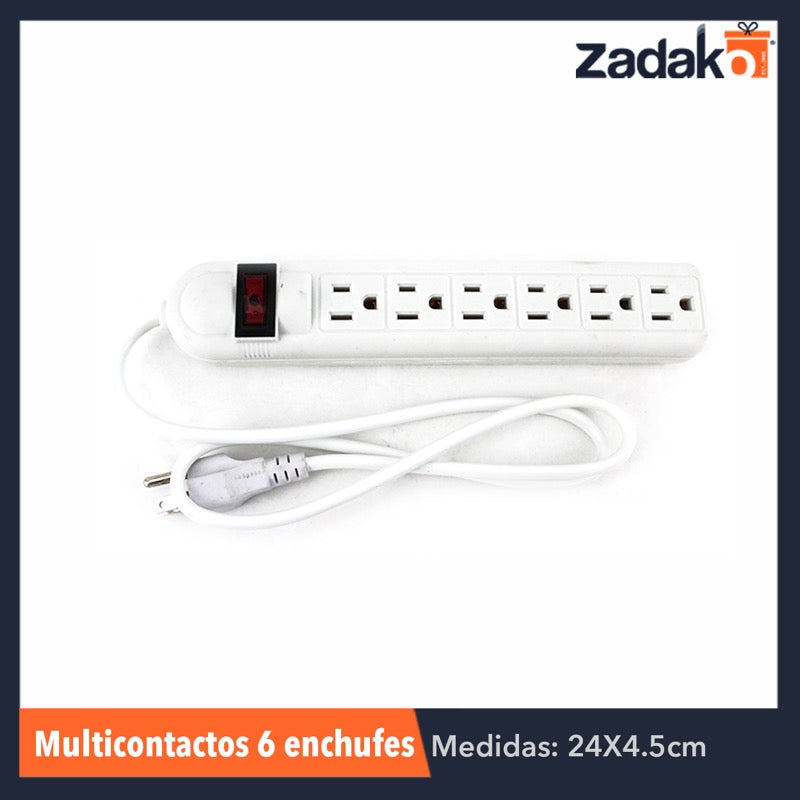 ZF-0040 MULTICONTACTOS C/6 ENCHUFES, CON 1 PZ O CAJA CON 60 PZS