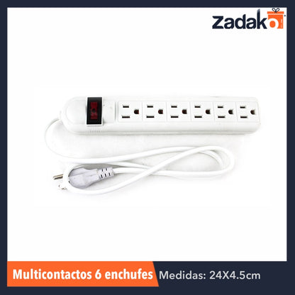 ZF-0040 MULTICONTACTOS CON 6 ENCHUFES, CON 1 PZ O CAJA CON 60 PZS
