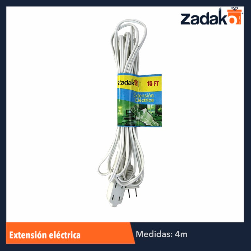 ZF-0041 EXTENSIÓN ELÉCTRICA 4 MTS, CON 1 PZ O CAJA CON 120 PZS