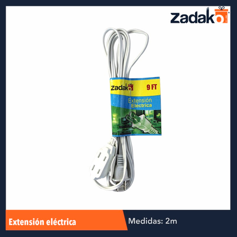 ZF-0042 EXTENSIÓN ELÉCTRICA 2 MTS, CON 1 PZ O CAJA CON 120 PZS