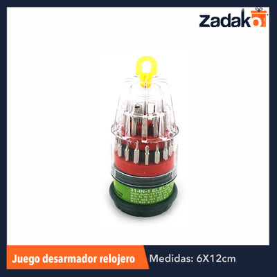 ZF-0050 JGO DESARMADOR RELOJERO DE 31 PZS COMPUESTO, CON 1 PZ O CAJA CON 120 PZS