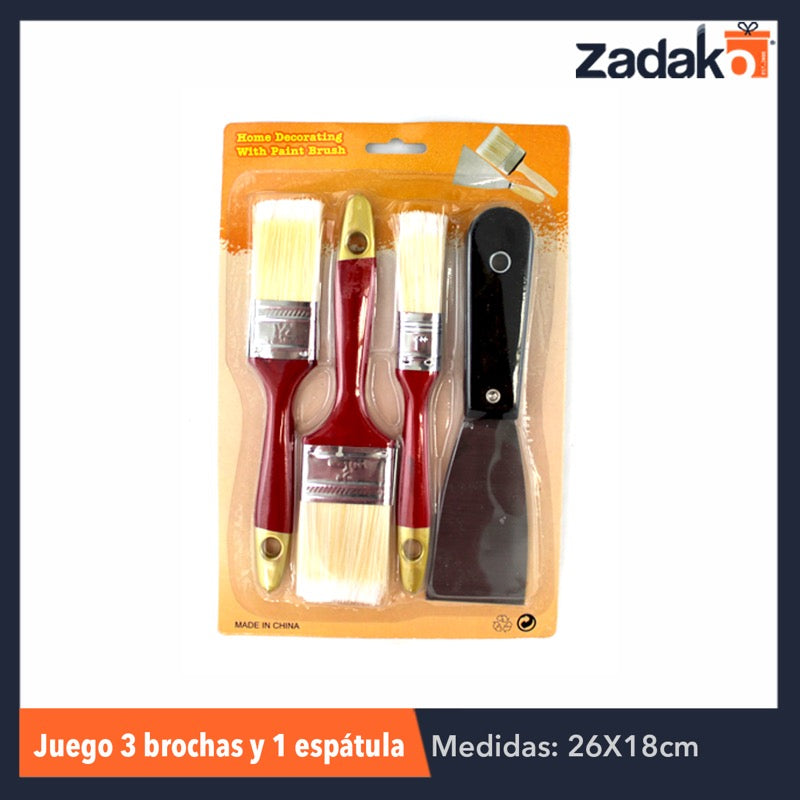 ZF-0053 JGO 3 BROCHAS C/ 1 ESPÁTULA, CON 1 PZ O CAJA CON 160 PZS