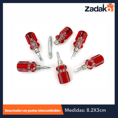 ZF-0075 DESTORNILLADORES MINI C/PUNTAS DE CRUZ Y PLANO E IMANTADA, CON 40 PZS O CAJA CON 20 PAQ