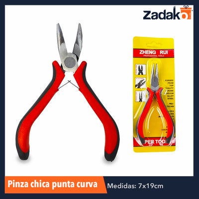 ZF-0133 PINZA CHICA PUNTA CURVA, CON 1 PZ O CAJA CON 240 PZS