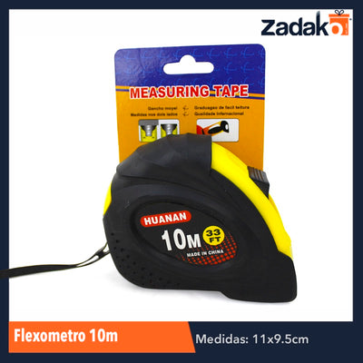 ZF-0118 FLEXOMETRO 10MTS, CON 1 PZ O CAJA CON 60 PZS