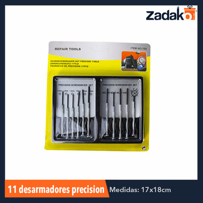 ZF-0119 SET 11 DESARMADORES DE PRECISION, CON 1 PZ O CAJA CON 144 PZS