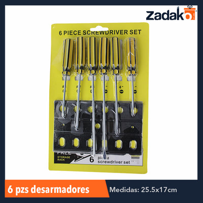 ZF-0140 BLISTER 6 PZS DESARMADORES, CON 1 PZ O CAJA CON 120 PZS