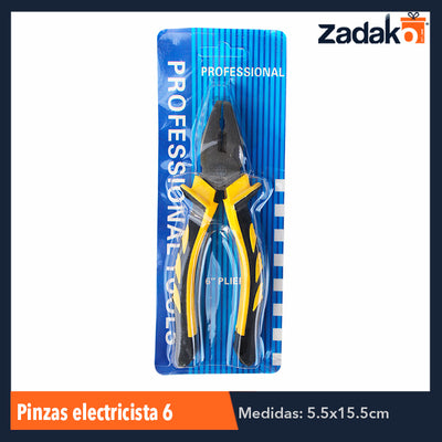 ZF-0141 PINZAS ELECTRICISTA 6", CON 1 PZ O CAJA CON 120 PZS