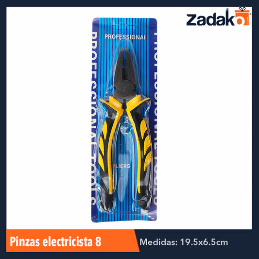 ZF-0142 PINZAS ELECTRICISTA 8 PULGADAS, CON 1 PZ O CAJA CON 60 PZS