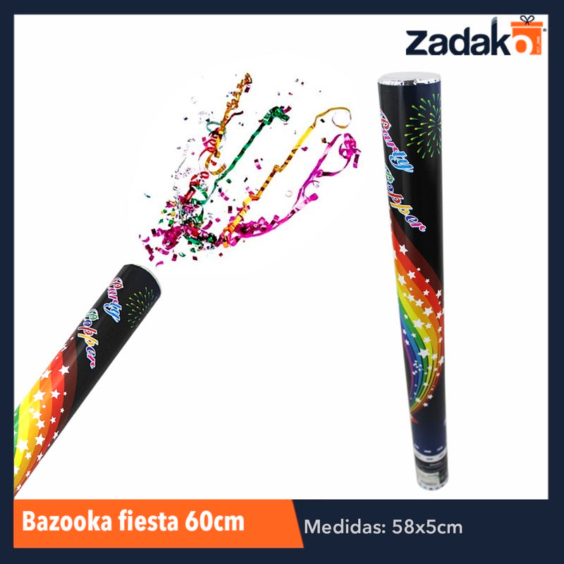 ZFI-0024 BAZOOKA FIESTA 60 CM, CON 1 PZ O CAJA CON 60 PZS