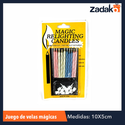 ZFI-0001 JGO VELAS MÁGICAS, CON 1 PZ O CAJA CON 576 PZS