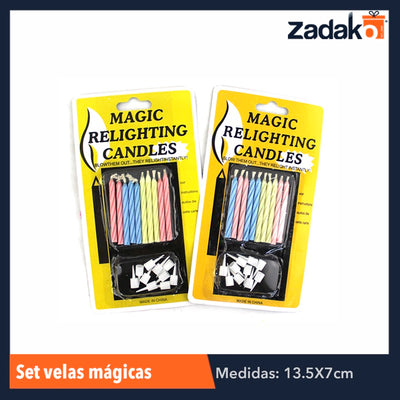 ZFI-0001 JGO VELAS MÁGICAS, CON 1 PZ O CAJA CON 576 PZS