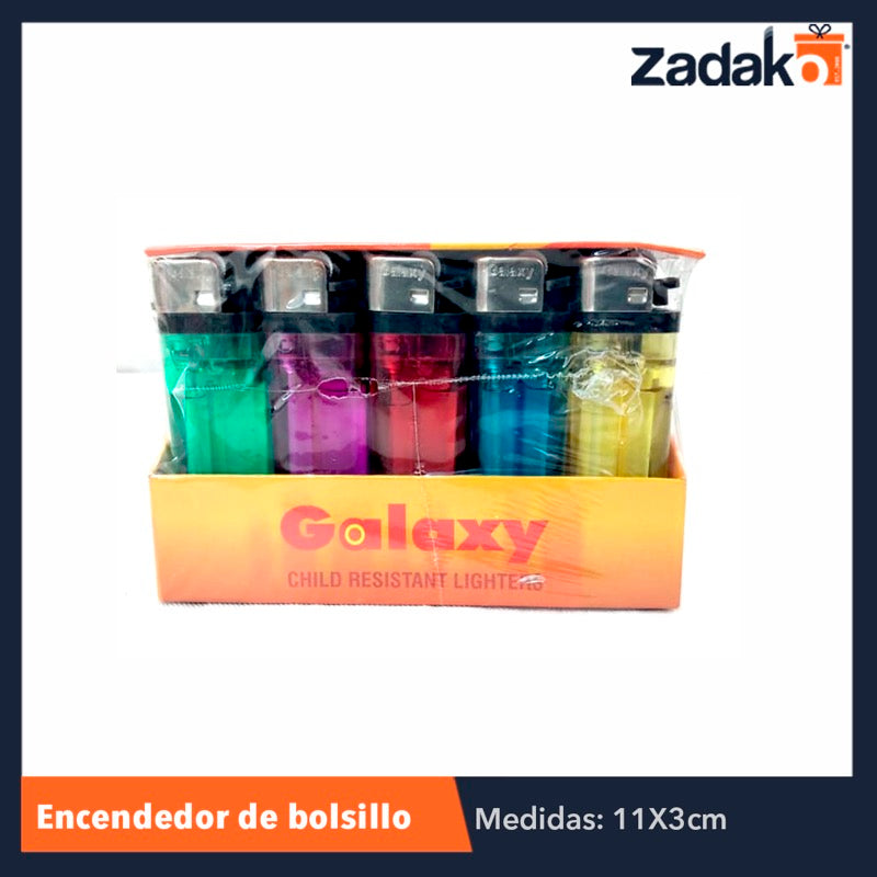 ENCENDEDOR DE BOLSILLO GALAXY, CON 50 PZS, O CAJA CON 20 PQTS