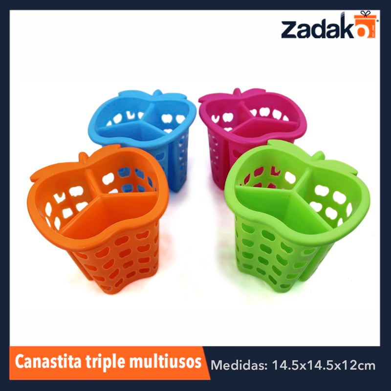 ZK-8002 CANASTILLA TRIPLE MULTIUSOS, CON 1 PZ O CAJA CON 240 PZS