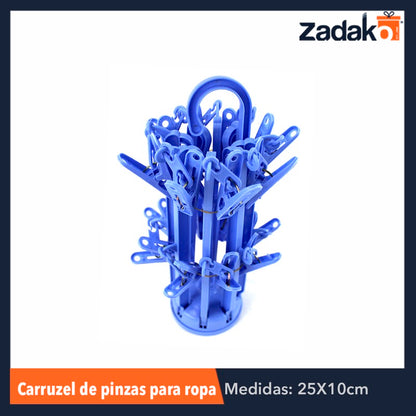 ZH-0045 CARRUSEL DE PINZA P/ROPA, CON 1 PZ O CAJA CON 85 PZS